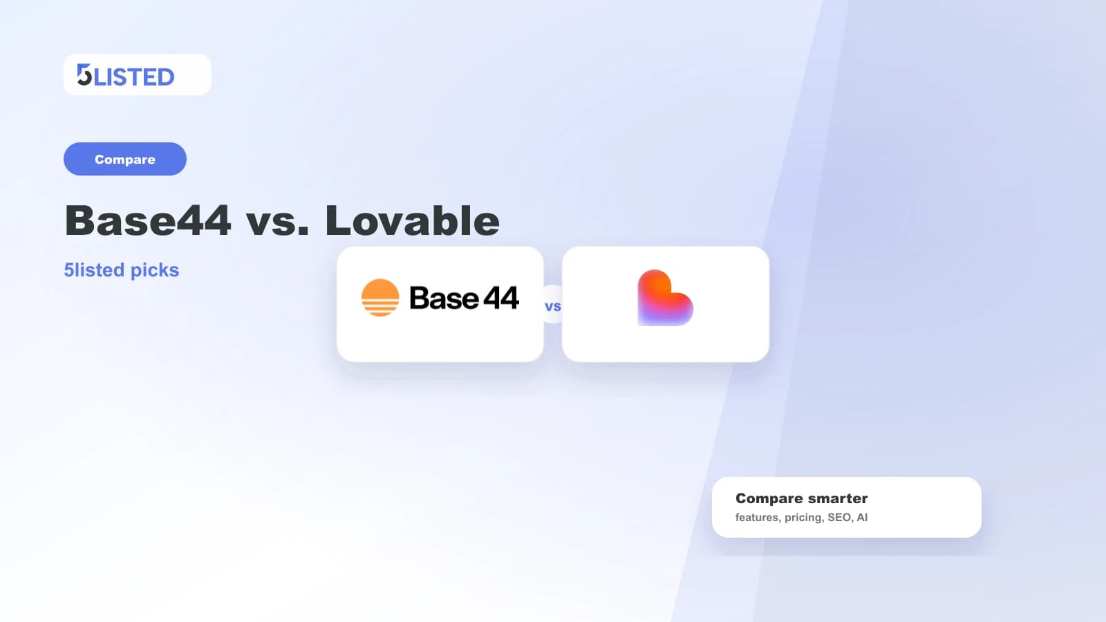 Base44 vs. Lovable: Which AI App Builder Is Better for Founders? - 5listed website builder comparison
