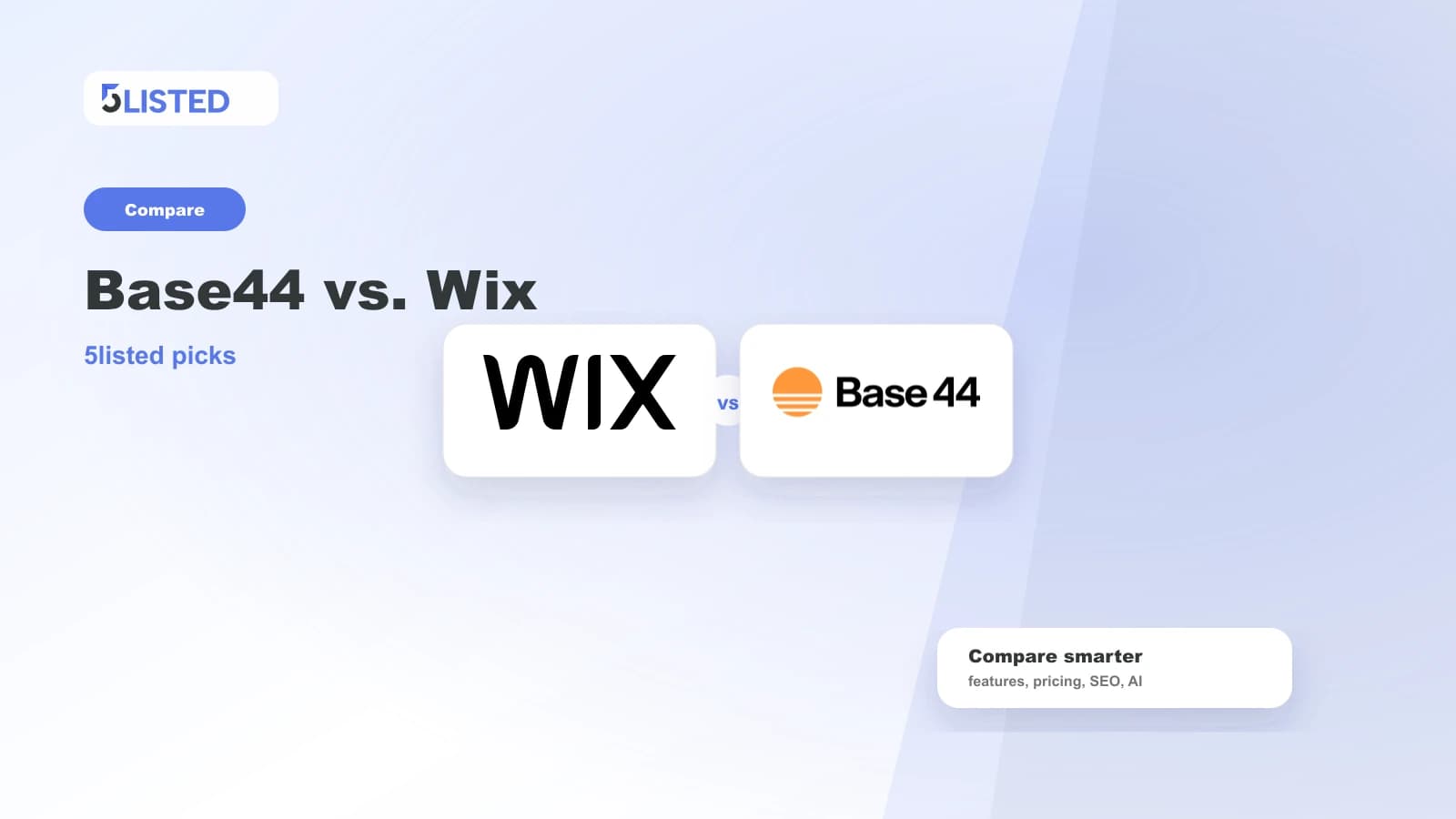 Base44 vs. Wix: AI Website Builder or All-in-One Platform? - 5listed website builder comparison