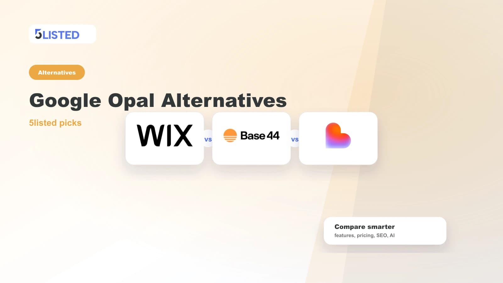 4 Best Google Opal Alternatives for No-Code App Building - 5listed website builder comparison