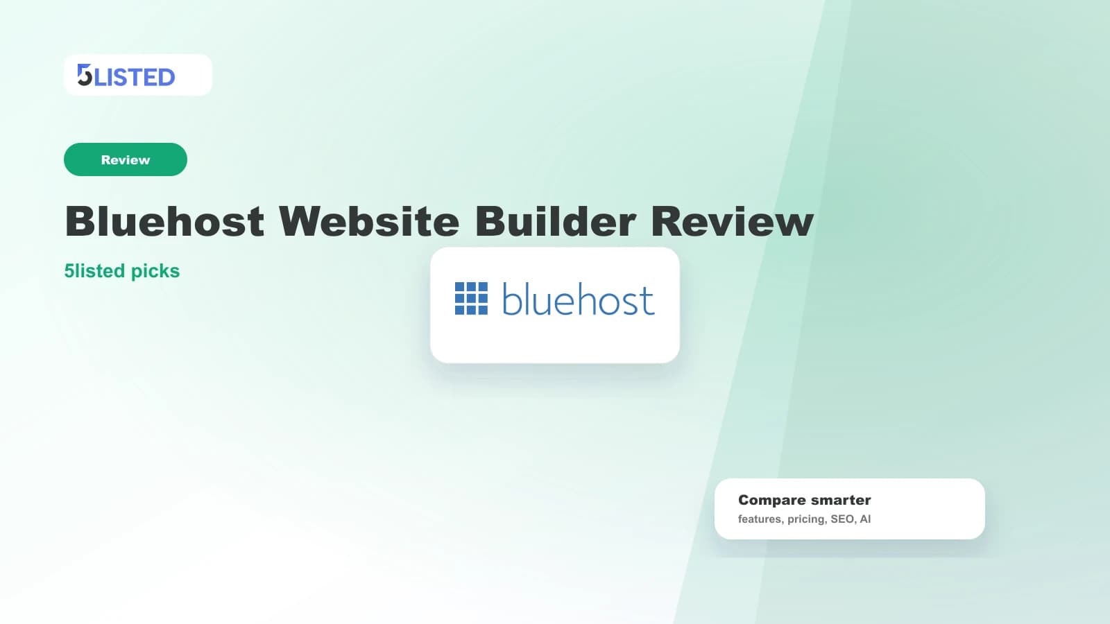 Bluehost Website Builder Review 2026: Hosting and AI in One Place - 5listed website builder comparison