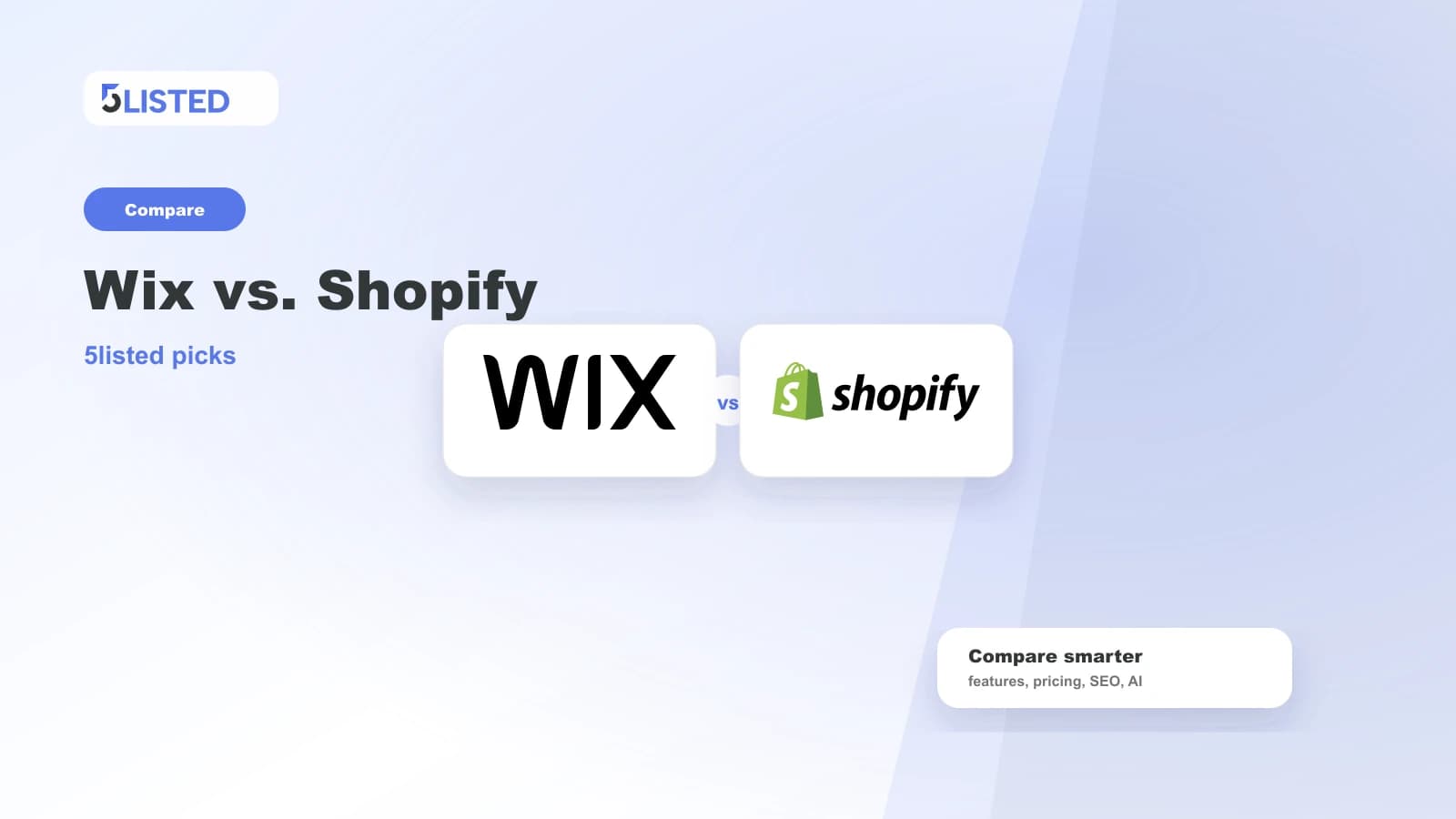 Wix vs. Shopify: Which Builder Should Online Sellers Choose? - 5listed website builder comparison
