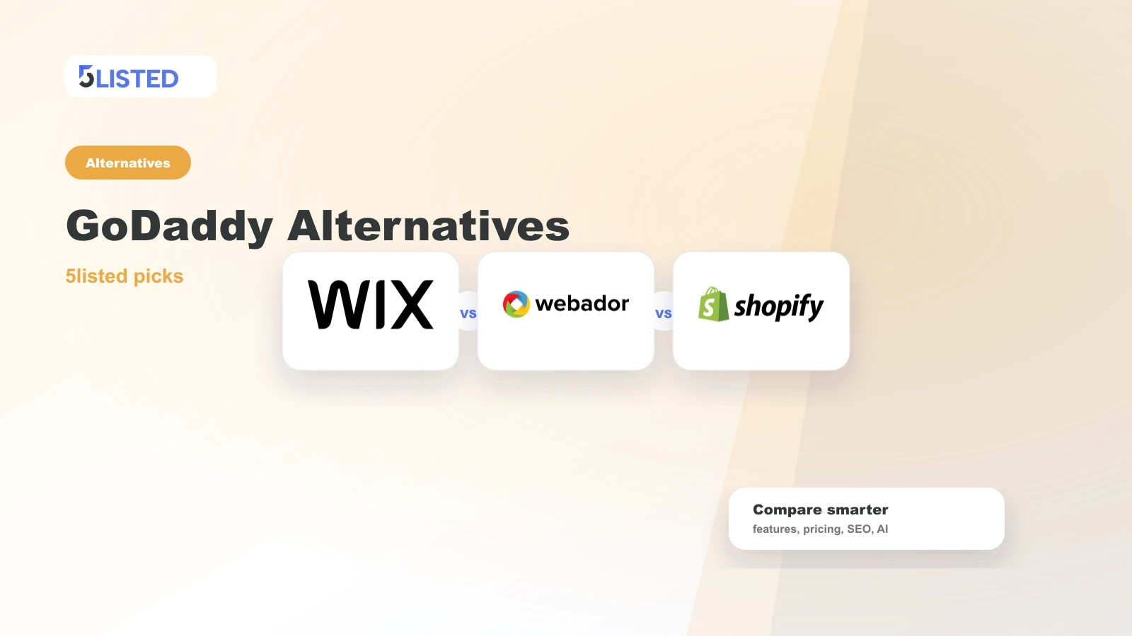 7 Best GoDaddy Alternatives for 2026 (Cheaper & Better) - 5listed website builder comparison