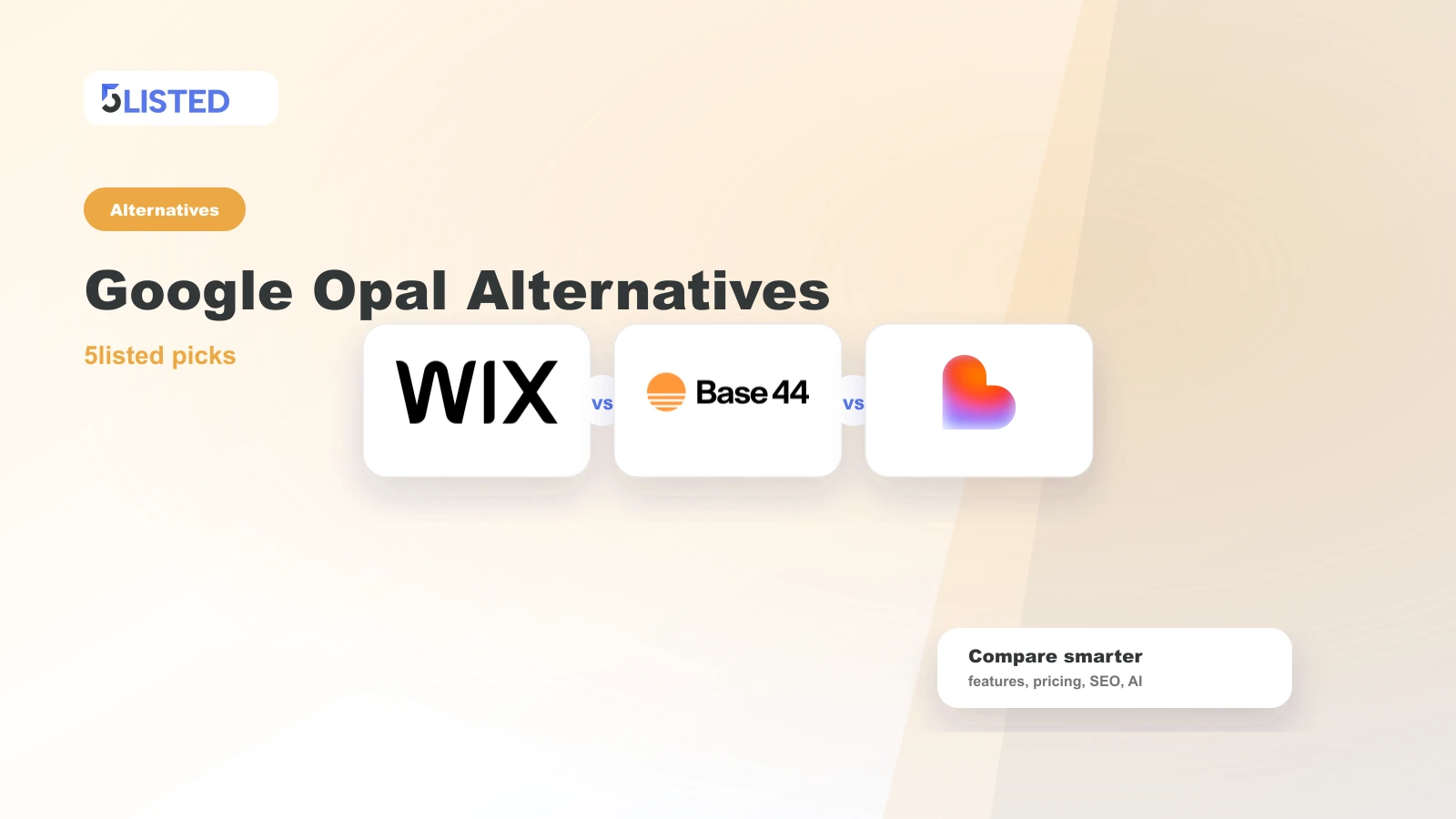 4 Best Google Opal Alternatives for No-Code App Building - 5listed website builder comparison