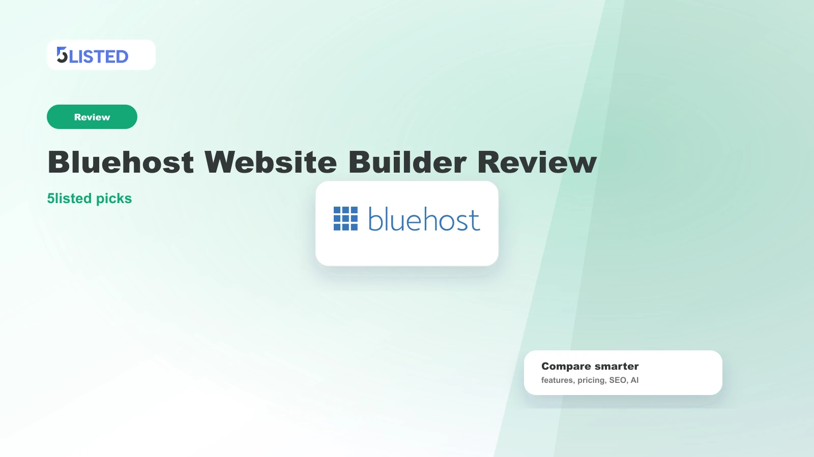Bluehost Website Builder Review 2026: Hosting and AI in One Place - 5listed website builder comparison